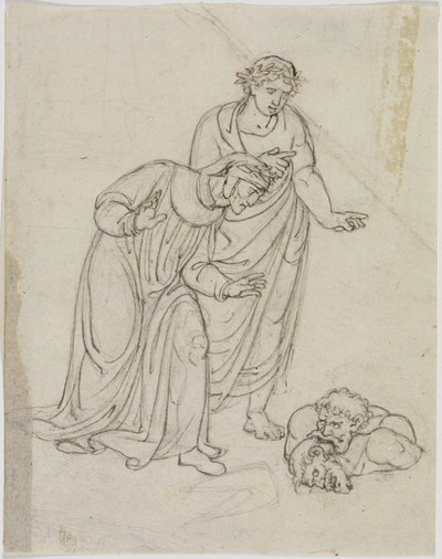 The Traitors to Their Country in the Ice, Count Ugolino and Archbishop Ruggieri, Tearing Each Other to Pieces (Dante, Inferno, Canto 33, V 109) by Joseph Anton Koch
