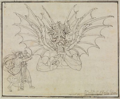 Lucifer (Dante Inferno, Canto 34, V 37) by Joseph Anton Koch