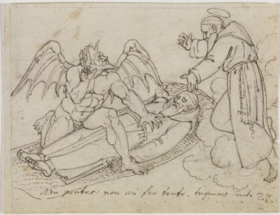 Sketch for Guido da Montefeltro (Dante Inferno, Canto 27) by Joseph Anton Koch