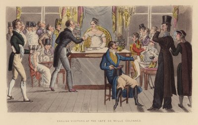 English Visitors at the Cafe de Mille Colonnes by Joseph Grego