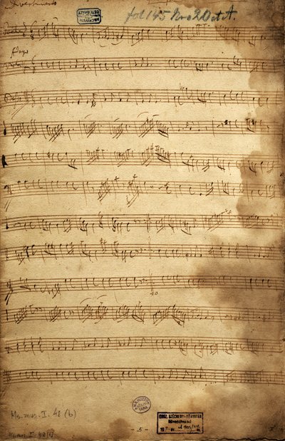 Score for trio of baritone, viola and bass for the Angerfertigten by Joseph Haydn
