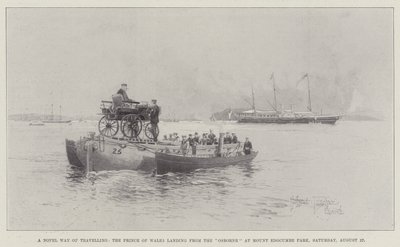 A Novel Way of Travelling, the Prince of Wales landing from the Osborne at Mount Edgcumbe Park, Saturday, 27 August by Joseph Holland Tringham