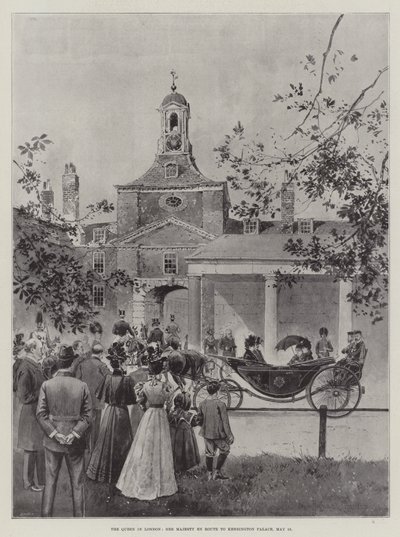 The Queen in London, Her Majesty En Route to Kensington Palace by Joseph Holland Tringham