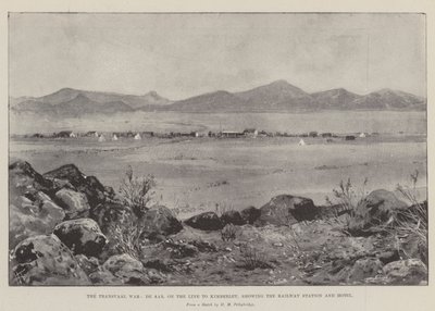 The Transvaal War, De Aar, on the Line to Kimberley, showing the Railway Station and Hotel by Joseph Holland Tringham