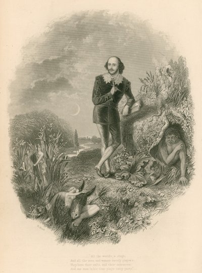 Portrait of Shakespeare, with Various of His Creations by Joseph Kenny Meadows
