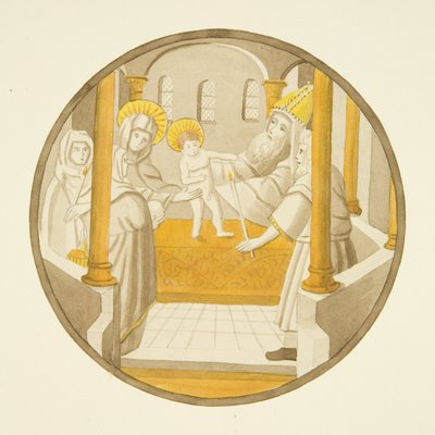 Stained glass in window of private chapel of Bishop