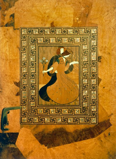 Gallant scene, decorative inlay on door to music hall, Vienna, Austria by Joseph Maria Olbrich