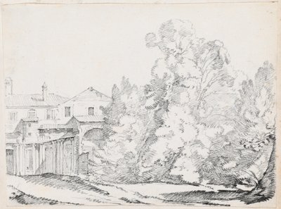 Trees Screening a House Built on Ancient Ruins by Joseph Marie Vien