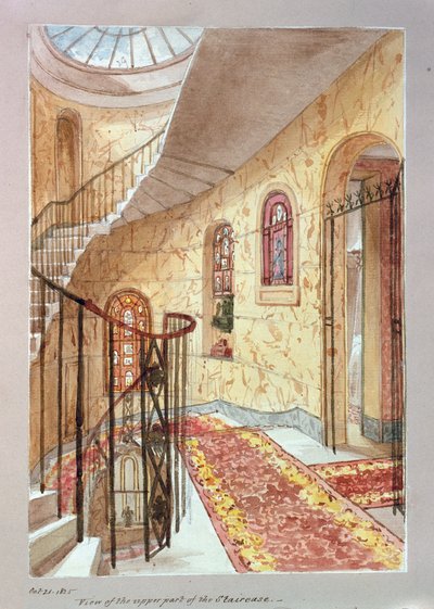 View of the Upper Part of the Staircase, 1825 by Joseph Michael Gandy