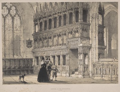 Architecture of the Middle Ages: Shrine of St. Fridswode, Cathedral, Oxford by Joseph Nash