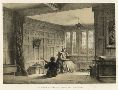 Bay Window in Dining Room, Haddon Hall, Derbyshire by Joseph Nash