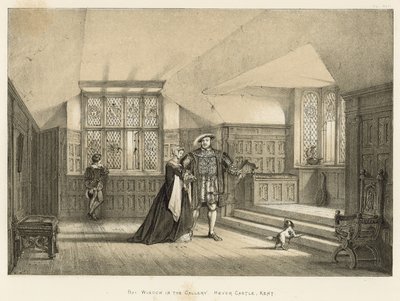 Bay Window in the Gallery, Hever Castle, Kent by Joseph Nash