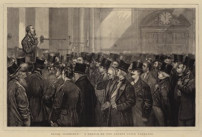 Being Hammered, a Sketch on the London Stock Exchange by Joseph Nash
