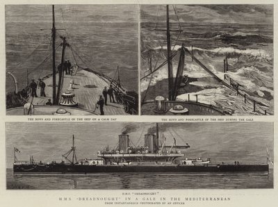 HMS Dreadnought in a Gale in the Mediterranean by Joseph Nash