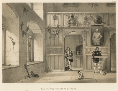 Hall, Compton Wynyate, Warwickshire by Joseph Nash