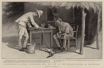 Lieutenant-Colonel Kitchener and his Pet at the Headquarters at Kassingar by Joseph Nash