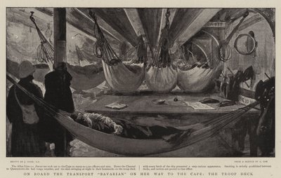 On Board the Transport Bavarian on her Way to the Cape, the Troop Deck by Joseph Nash