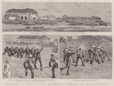 Sham Fight in Jamaica between Men of HMS Forward and the Constabulary by Joseph Nash