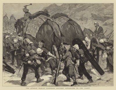 The Afghan War, an Elephant Battery advancing to the Front by Joseph Nash