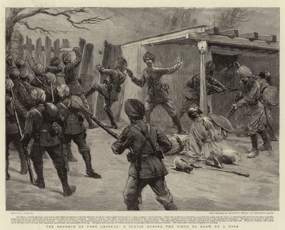 The Defence of Fort Chitral, A Sortie during the Siege to blow up a Mine by Joseph Nash