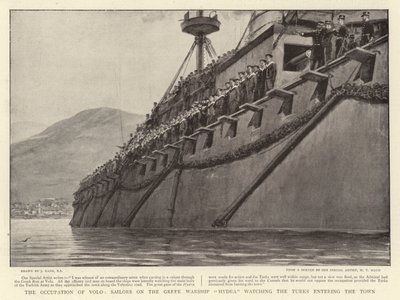 The Occupation of Volo, Sailors on the Greek Warship Hydra watching the Turks entering the Town by Joseph Nash