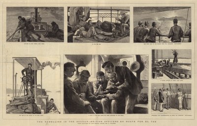 The Rebellion in the Soudan, British Officers En Route for El Teb by Joseph Nash