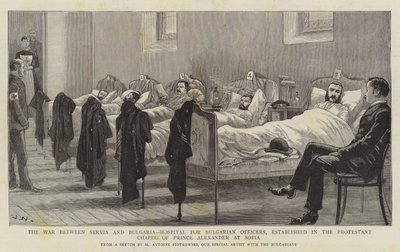 The War between Servia and Bulgaria, Hospital for Bulgarian Officers, Established in the Protestant Chapel of Prince Alexander at Sofia by Joseph Nash