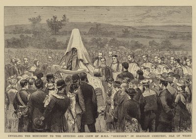 Unveiling the Monument to the Officers and Crew of HMS Eurydice in Shanklin Cemetery, Isle of Wight by Joseph Nash