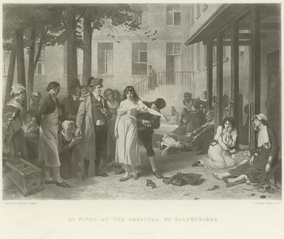 Dr. Pinel at the hospital of Salpêtrière by Joseph Nicolas Robert Fleury