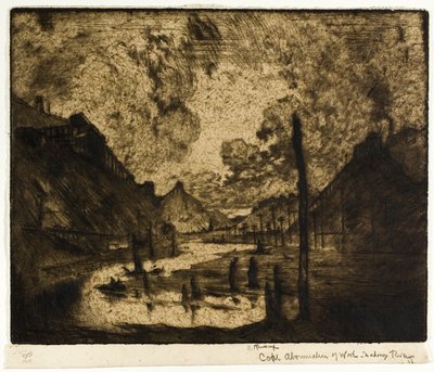Coal - Abomination of Work, Mahanoy River by Joseph Pennell
