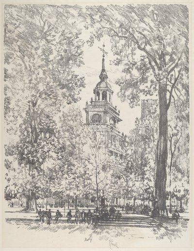 Independence Square and the State House by Joseph Pennell