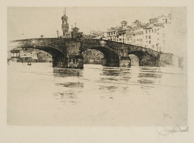 Ponte Santa Trinita, Florence by Joseph Pennell