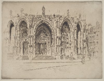 Porch of San Maclou, Rouen by Joseph Pennell