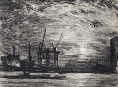 Sunset over Waterloo by Joseph Pennell
