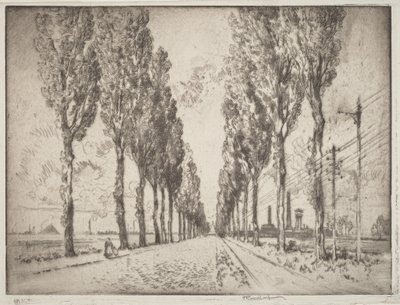 The Avenue, Valenciennes by Joseph Pennell