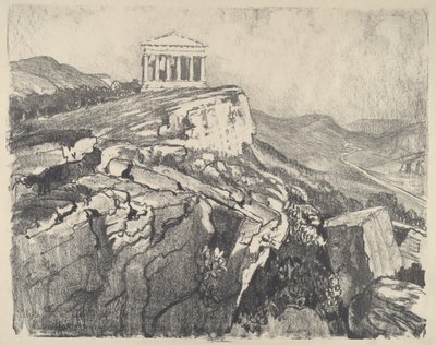 The Temple of Concord on the Wall, Girgenti by Joseph Pennell