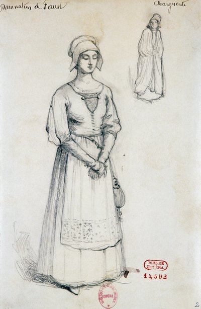 Costume for character of Margaret in Damnation of Faust by Hector Berlioz, sketch by Joseph Porphyre Pinchon by Joseph Porphyre Pinchon