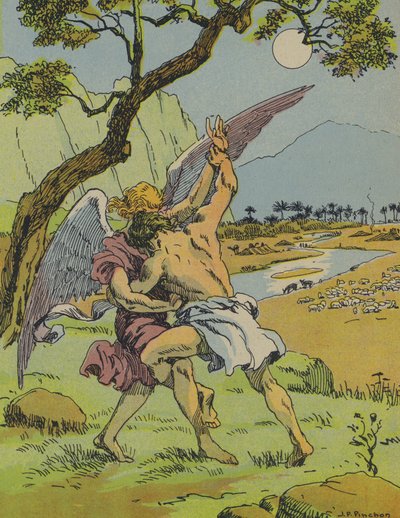 Jacob fighting with the angel by Joseph Porphyre Pinchon