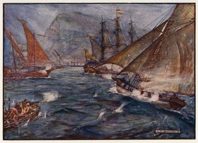 British Cutter Buck Evading the Spanish Blockade of Gibraltar by Joseph Ratcliffe (after) Skelton