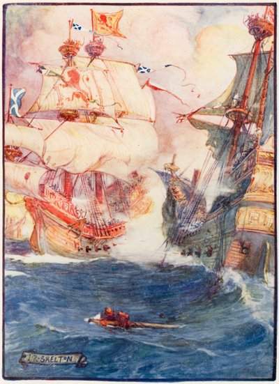Sea Fight Between the Scottish and English by Joseph Ratcliffe Skelton