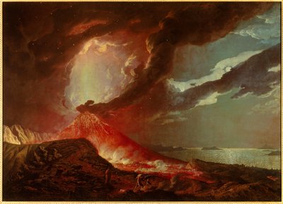The Vesuve eruption with islands in the Bay of Naples in 1776 by Joseph Wright of Derby