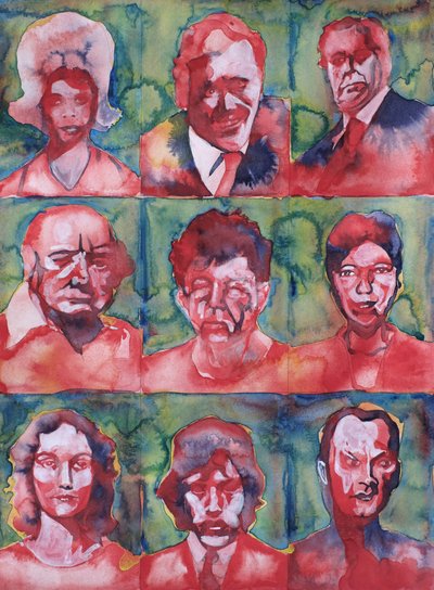 Nine Expressive Faces by Joshua Hoskins
