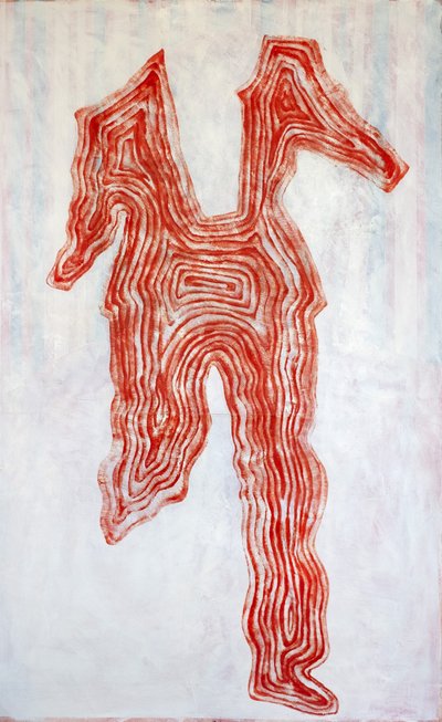 Red Contour Figure by Joshua Hoskins