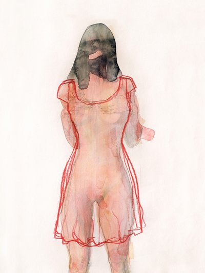 Woman in Red Sheer by Joshua Hoskins