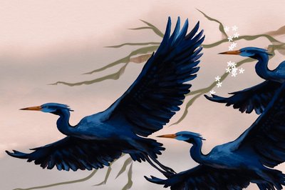 Flying Blue Birds by Josie George