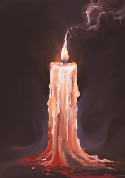 Melting Candle Flame by Josie George