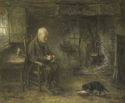 Interior of a Peasant Hut by Jozef (1824-1911) Israels