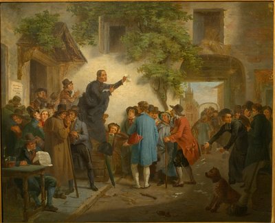 At an inn - Election in Ghent in 1830 by Jozef Geirnaert