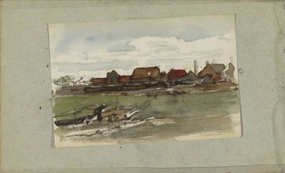 Houses by a Dike by Jozef Israëls