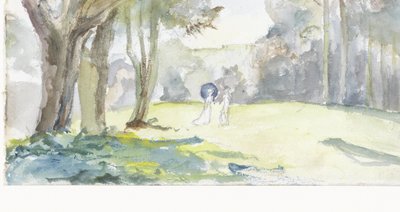 Man and Woman in Clearing Among Trees by Jozef Israëls